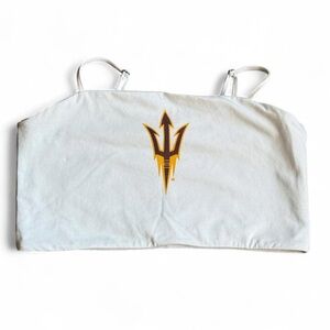 ASU Sun Devils White Cami Tube Top Spaghetti Strap Arizona State Pitchfork Sz M